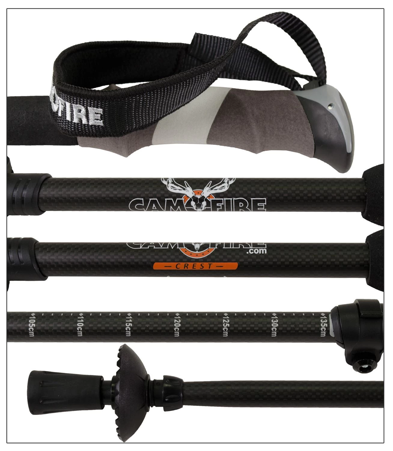 Camofire Crest Carbon Trekking Poles 4 Camofire Crest Carbon Trekking Poles - Image 2