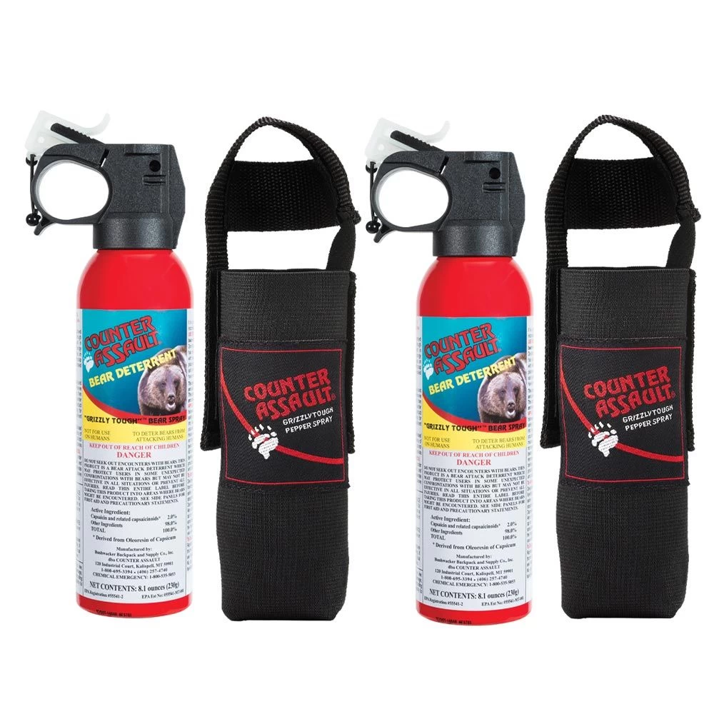 Counter Assault 8.1oz Bear Deterrant Twin Value Pack With Holsters 3 Counter Assault 8.1oz Bear Deterrant Twin Value Pack With Holsters