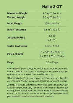 Hilleberg Nallo GT 2 Person Tent -Wilderness Adventure hilleberg nallo2gt factbox